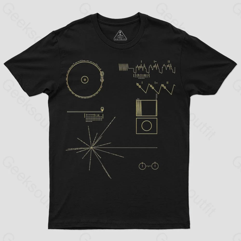 The Voyager Golden Record T-Shirt Unique Women's Upcycled