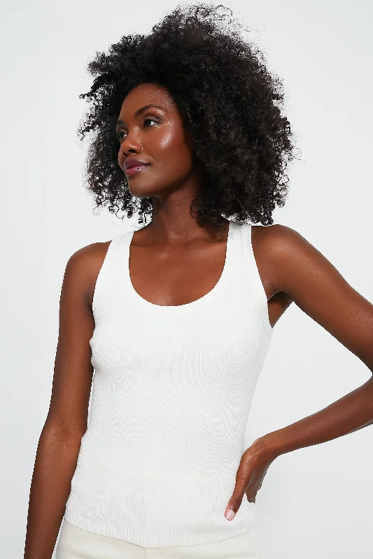 White Shelby Rib Knit Tank Athletic Women's 