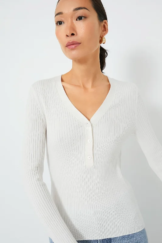 Winter White Hendrix Henley Minimalist Women's Casual