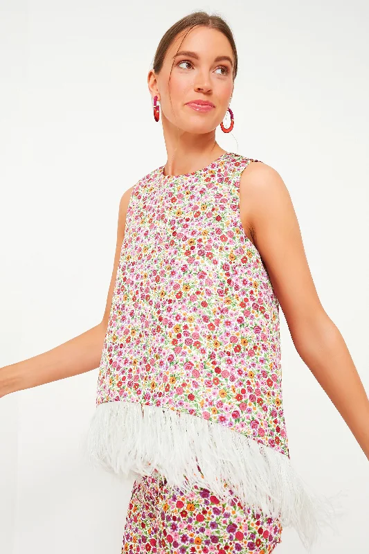 Zia La Scala Top with Feathers Unique Women's Upcycled